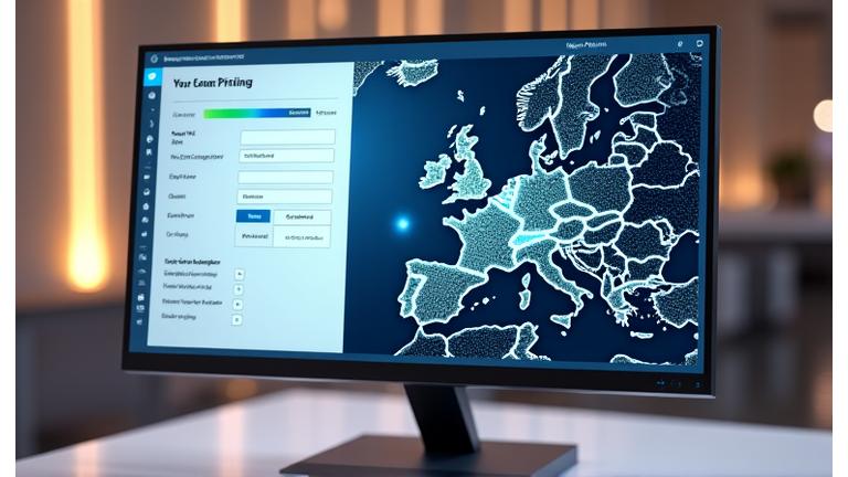 Interface de visualisation de carte interactive montrant un itinéraire optimisé avec des points de repère et des lignes colorées, accompagnée d'un panneau de contrôle pour les entrées utilisateur et les résultats d'économie.