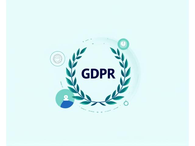 Icône abstraite représentant la conformité RGPD avec des boucliers et des coches vertes.
