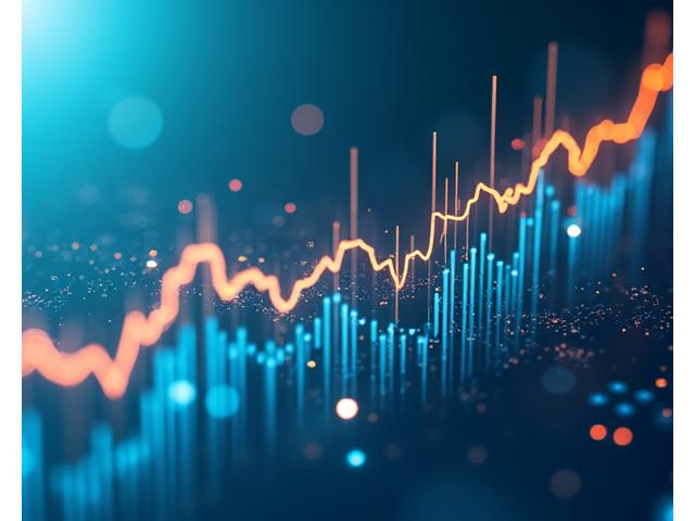 Graphique de données financières avec des flèches ascendantes et des symboles de valeur, représentant l'optimisation des prix pour des expériences premium.